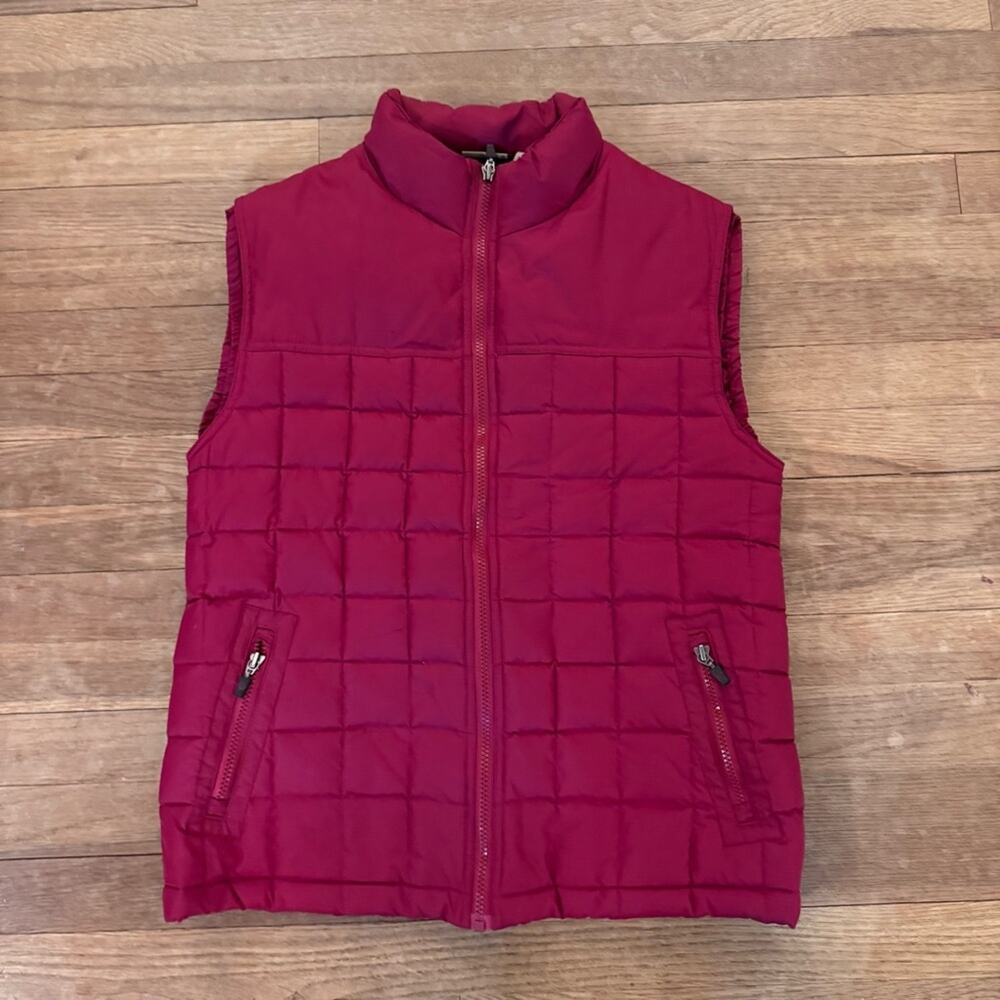 Ruff Hewn red front zip puffer vest size large L
b73